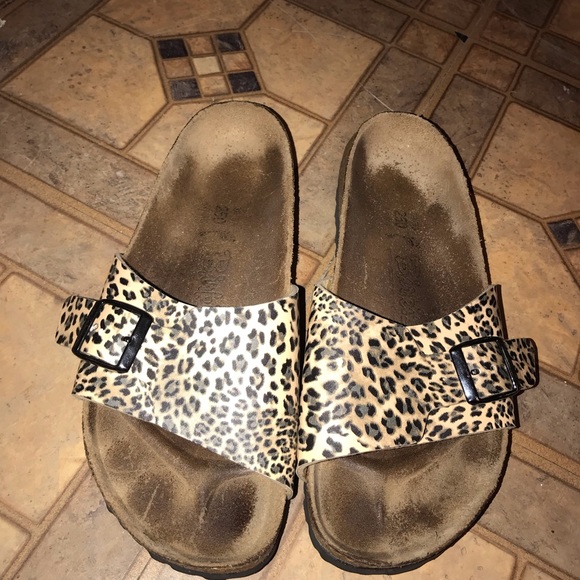 cheetah birkenstock sandals